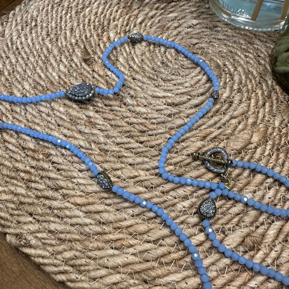 Heidi Daus Long Beaded Toggle Necklace with Swarovski Crystals